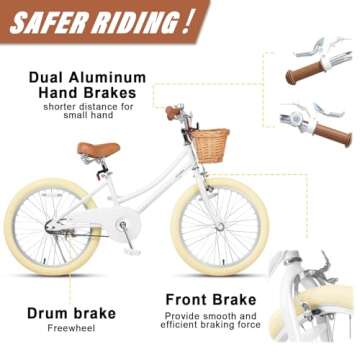 Petimini 20 Inch Girls Bike with Basket and Training Wheels