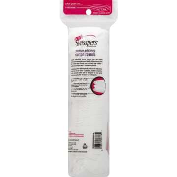Swisspers Premium Exfoliating Rounds Cotton Pads, 80 Count