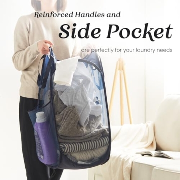 Collapsible Mesh Laundry Hamper - Portable and Stylish