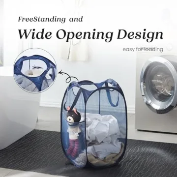 Collapsible Mesh Laundry Hamper - Portable and Stylish