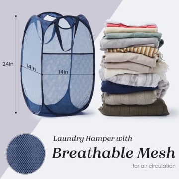 Collapsible Mesh Laundry Hamper - Portable and Stylish