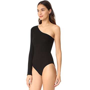 Only Hearts Women's Long Wide Wale Rib One Shoulder Bodysuit