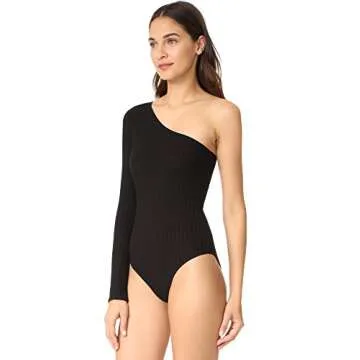 Only Hearts Women's Long Wide Wale Rib One Shoulder Bodysuit