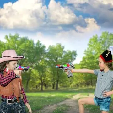 ArtCreativity Ranger Hand-Gun Toy Set with Flashing Lights & Sounds, 2 Cool Futuristic Handguns, Pretend Play, Great Party Favor, Gift for Boys and Girls, Batteries Included- Colors May Vary