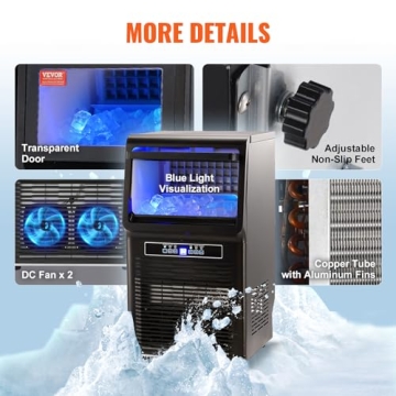 VEVOR Commercial Ice Maker 70lbs/24H Fast & Efficient