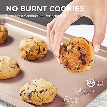 HONGBAKE Nonstick Cookie Sheets Set - 3 Baking Pans