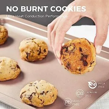 HONGBAKE Nonstick Cookie Sheets Set - 3 Baking Pans