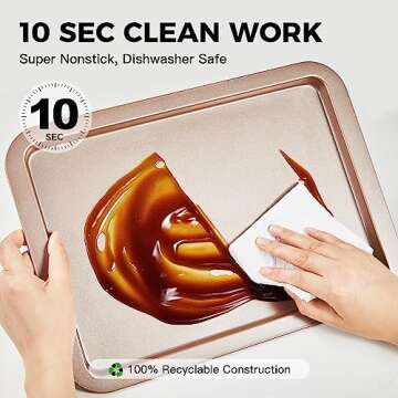 HONGBAKE Nonstick Cookie Sheets Set - 3 Baking Pans