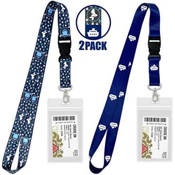 Cruise Lanyards with ID Holder [2 Pack] Mermaid & Cruise Ship Design for Ship Key Cards [Gray & Blue] in 2023, 2024 & 2025