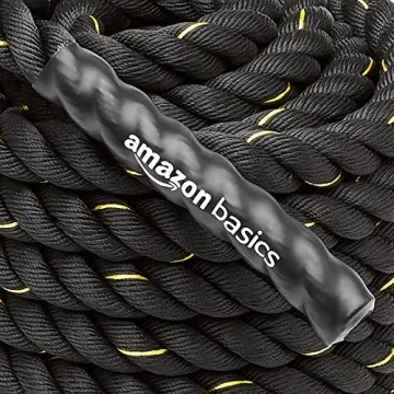 Amazon Basics 1.5 Inch 30 Foot Black Battle Rope