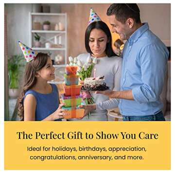 Broadway Basketeers Food Chocolate Gift Basket Tower for Birthdays – Curated Snack Box, Sweet and ...