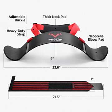 Tikaton Arm Blaster with Wrist Wraps for Biceps & Triceps, Adjustable Bicep Curl Support Isolator fo...