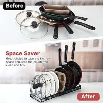 Mr Rabbi Expandable Pots and Pans Organizer Rack