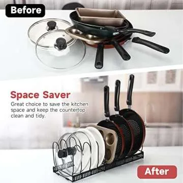 Mr Rabbi Expandable Pots and Pans Organizer Rack