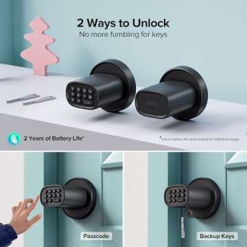 Door Lock Knob with Keypad Keyless Entry Door Knob Electric Coded Indoor Door Knob for Interior Door...