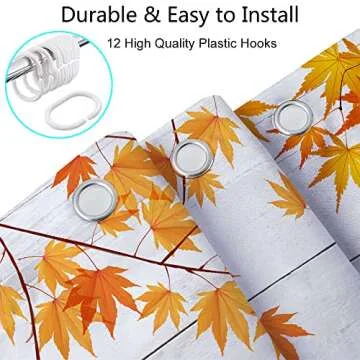 Fall Gnome Shower Curtain - Autumn Bathroom Decor 72x72