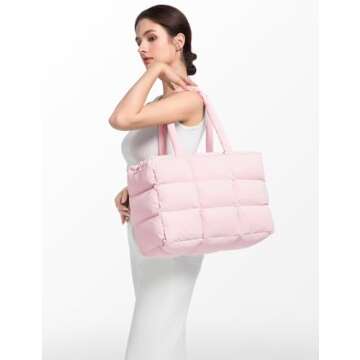 Unilily Puffer Tote Bag with Laptop Compartment – Stylish & Spacious for Everyday Use