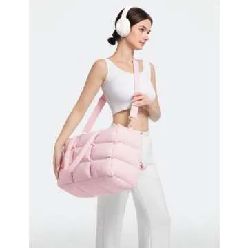 Unilily Large Quilted Puffer Tote Bag for Work & Travel