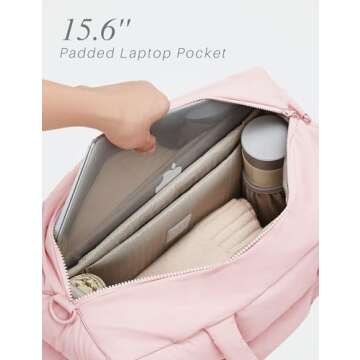 Unilily Large Quilted Puffer Tote Bag for Work & Travel