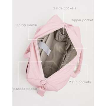 Unilily Large Quilted Puffer Tote Bag for Work & Travel