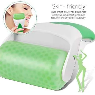 Teenitor Green Ice Roller for Facial Skin Care, Ice Massager Cooling Facial Roller Soothe and Depuff Beauty Tools Cold face Roller