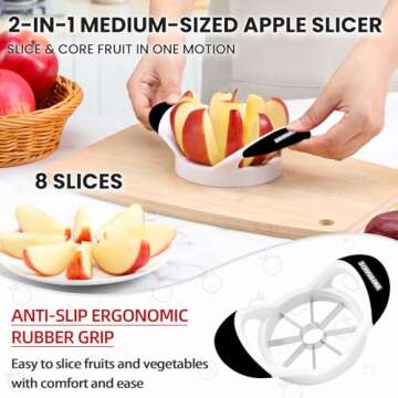 SCHVUBENR 3.5 Inch Apple Slicer - Professional Stainless Steel Apple Corer/Cutter - Super Sharp - Ap...