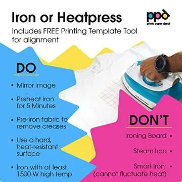 PPD Iron on Transfer Paper for Light Fabric, 20 Sheets