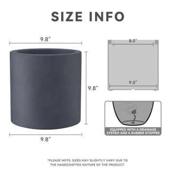 Kante Modern Style Concrete Planter with Drainage