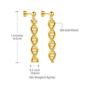 Beautlace DNA Double Helix Earrings for Science Lovers