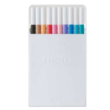 Uni EMOTT Fineliner Pen Set #2, 10-Colors