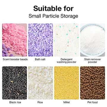 Laundry Detergent Dispenser, Wall Mounted Laundry Scent Boosters Beads Dispenser with 2 Cups for Rice, Beans, laundry powder, Stain Remover Powder, Laundry Beads Container (105 oz)