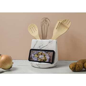 Stylish Two-in-One Utensil Holder for Kitchen Use