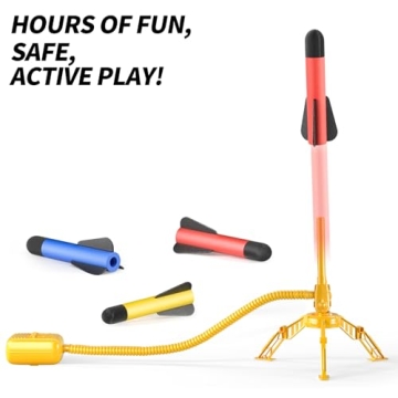 Exciting TEMI Rocket Launcher for Kids, 12 Foam Rockets