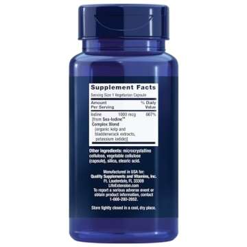 Life Extension Sea-Iodine™, kelp and bladderwrack-derived iodine, supports healthy levels of this ...
