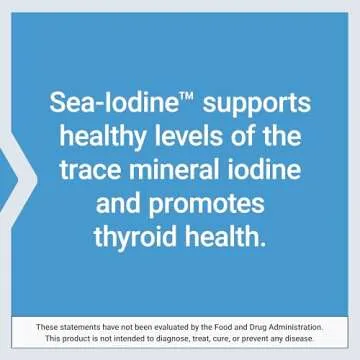 Life Extension Sea-Iodine™, kelp and bladderwrack-derived iodine, supports healthy levels of this essential nutrient for thyroid health and beyond, non-GMO, gluten-free, vegetarian, 60 capsules