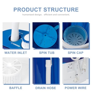 Portable Mini Washer Spinner Combo for RVs & More