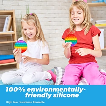 Rainbow Pop It Fidget Toys 4 Pack Stress Relief Sensory Fun