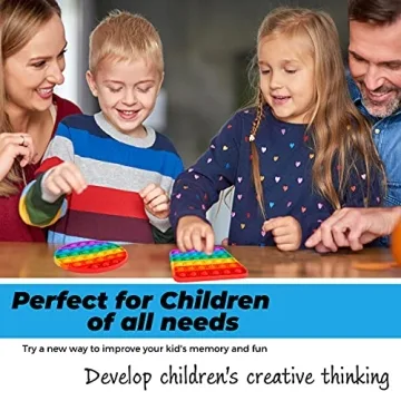 Rainbow Pop It Fidget Toys 4 Pack Stress Relief Sensory Fun