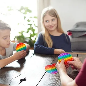 Rainbow Pop It Fidget Toys 4 Pack Stress Relief Sensory Fun