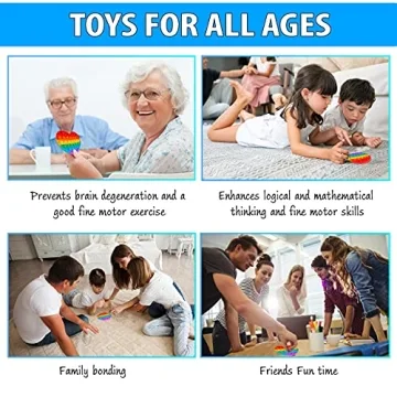 Rainbow Pop It Fidget Toys 4 Pack Stress Relief Sensory Fun