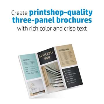 HP Professional Tri-fold Business Paper, Glossy, 8.5x11 in, 48 lb, 150 sheets, works with inkjet, PageWide, laser printers (4WN12A)