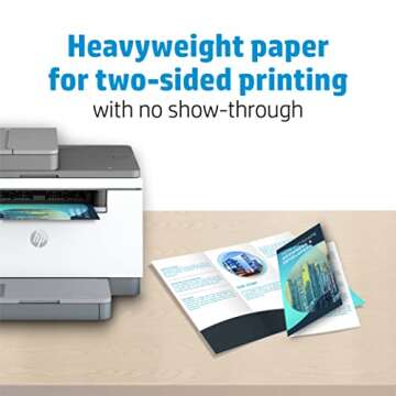 HP Professional Tri-fold Business Paper, Glossy, 8.5x11 in, 48 lb, 150 sheets, works with inkjet, PageWide, laser printers (4WN12A)