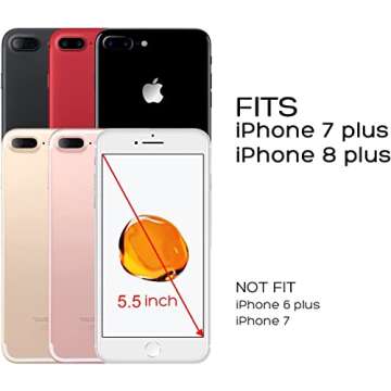 ULAK Compatible with iPhone 8 Plus/7 Plus Wallet Case for Women Girls, Premium PU Leather Flip Cover with Card Holders, Kickstand Feature Protective Purse Case 5.5 Inch,Floral