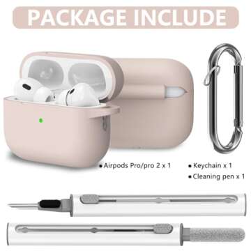 Ljusmicker for AirPods Pro Case Cover with Cleaner Kit,Soft Silicone Protective Case for Apple AirPo...