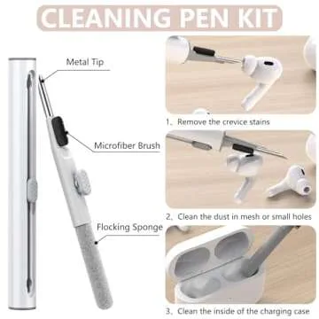 Ljusmicker for AirPods Pro Case Cover with Cleaner Kit,Soft Silicone Protective Case for Apple AirPods Pro 2nd/1st Generation Case for Women Men,AirPod Pro Case Accessories with Keychain-Milk Tea