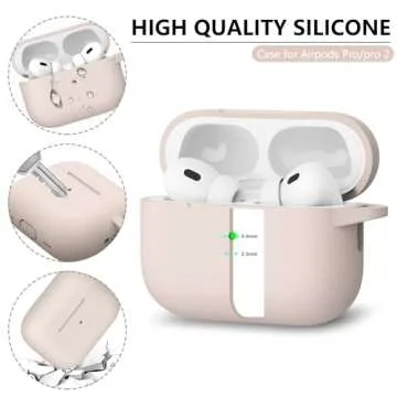 Ljusmicker for AirPods Pro Case Cover with Cleaner Kit,Soft Silicone Protective Case for Apple AirPods Pro 2nd/1st Generation Case for Women Men,AirPod Pro Case Accessories with Keychain-Milk Tea