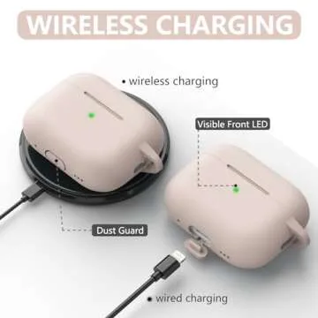 Ljusmicker for AirPods Pro Case Cover with Cleaner Kit,Soft Silicone Protective Case for Apple AirPods Pro 2nd/1st Generation Case for Women Men,AirPod Pro Case Accessories with Keychain-Milk Tea