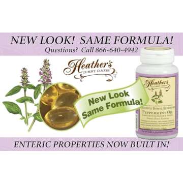 Heather's Tummy Tamers Peppermint Oil Capsules (90 per bottle) for IBS