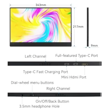 AYY Portable Monitor for Laptop 15 Inch