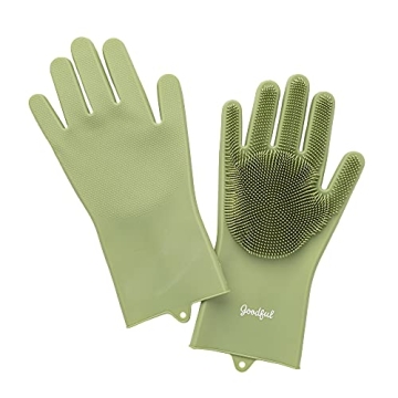 Goodful Silicone Kitchen Rubber Gloves - Oversized, Reusable, Waterproof for Effortless Dishwashing